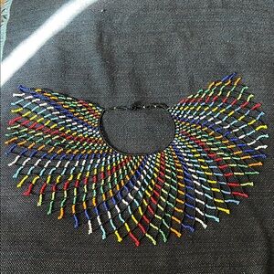 Indigenous Amazonian beadwork necklace